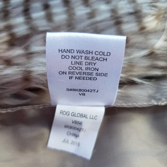 Faux Fur Vest Taupe Tan Variegated Vegan VSCO Juniors Sz M - Picture 9 of 10